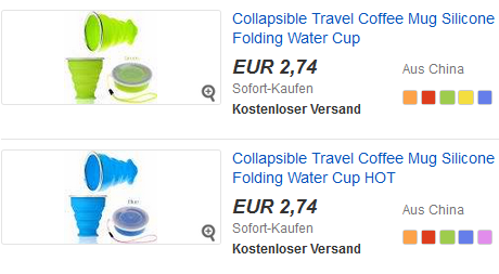 faltbarer Becher aus Silikon für Kaffee billig bei ebay