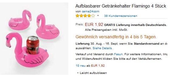 Flamingo-Dosenhalter & Getränke-Butler