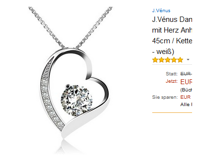Halskette für Damen mit Herz billig von J.Venus
