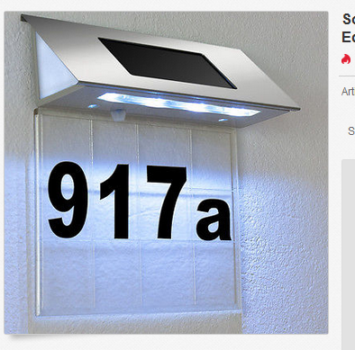 Solar-Hausnummer mit LED-Beleuchtung billig & versandkostenfrei bestellen