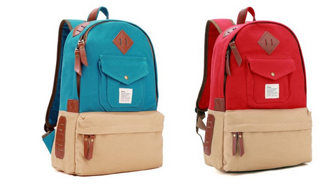 sportlicher, retro Canvas-Rucksack für Frauen