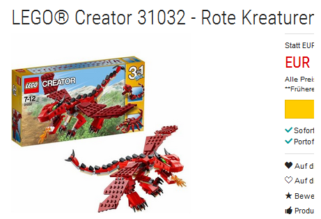 Rote Kreaturen 31032 von LEGO Creator
