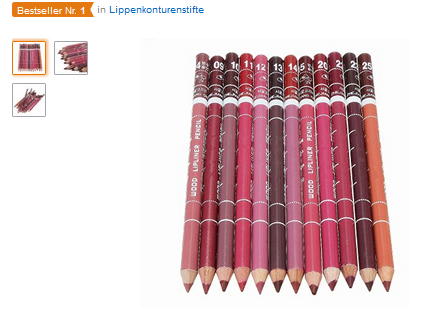 12er-Set generische und wasserfeste Lipliner nur 2,58 Euro