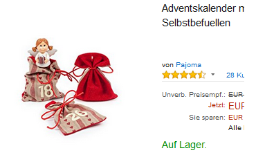 Adventskalender zu Eigenfüllen bei Amazon bestellen