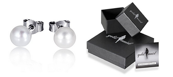Ohrstecker mit 925 Sterlingsilber & Süßwasserperlen: Geschenkidee für Frauen reduziert