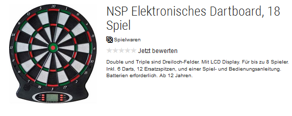 Elektronisches Dartboard mit Pfeilen von Vedes