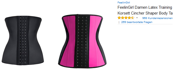FeelinGirl Bodyshaper, Korsett und Cincher bei Amazon
