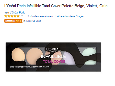 LOreal Paris Infaillible Total Cover Concealer Palette