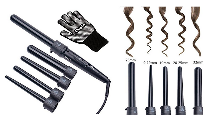 Lockenwickler Kit Nummer 5, Set mit verschiedenen Aufsätzen von Ckeyin