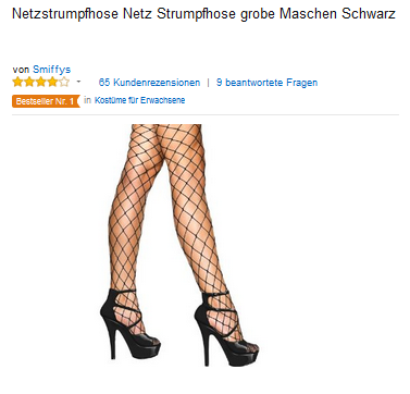 Netzstrumpfhose von Smiffys