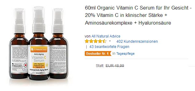 junge, frische Haut & Anti-Aging mit Vitamin C Serum