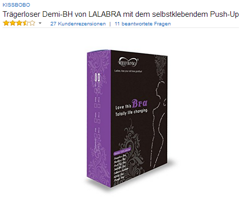 trägerloser BH aus Silikon