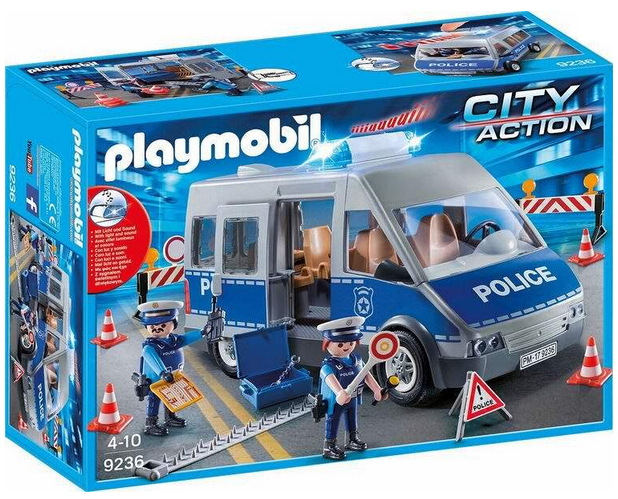 playmobil City Action Polizeibus und Strassensperre