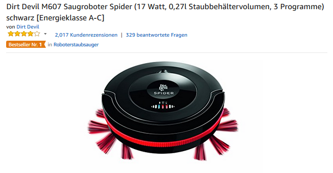 Dirt Devil M607 Saugroboter Spider billig