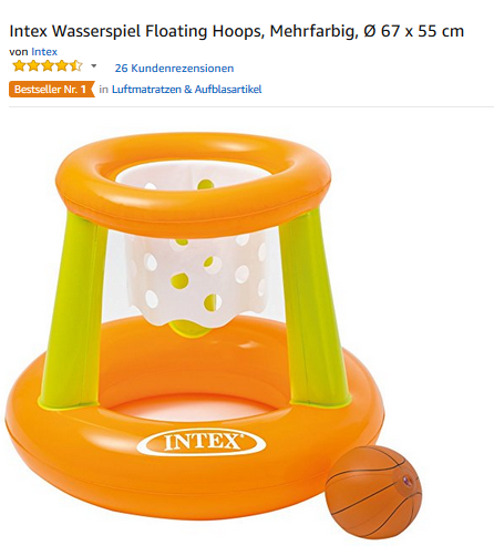 Floating Hoops von Intex Wasser-Basketball