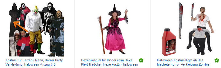 Halloween-Verkleidungen bei ebay.de