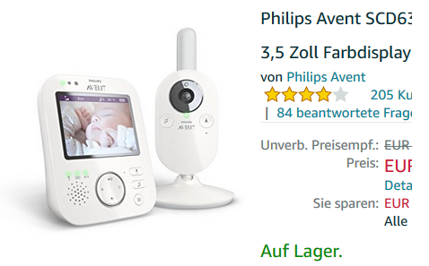 Babyphone von Philips Avent mit Farbvideo