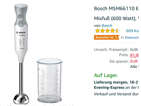 Bosch Stabmixer MSM66110 zum Hammerpreis