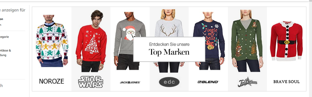 Weihnachtspullover bei Amazon