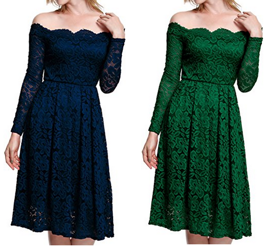 Meyison schulterfreies Ballkleid billig bei Amazon
