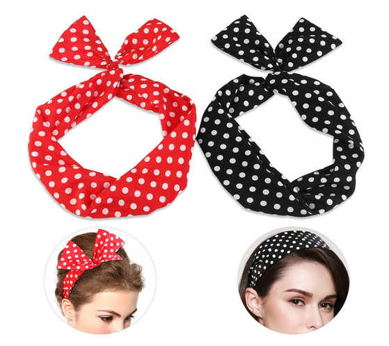 Rockabilly-Haarband mit Polka Dots