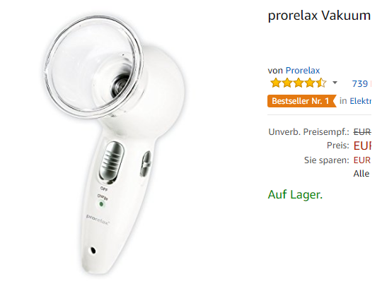 prorelax Vakuum Massagegerät 39213