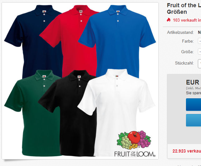Herrenpoloshirt von Fruit of the Loom