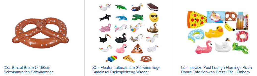 verrückte Luftmatratzen - XXL-Spaß mit Brezel & Konsorten