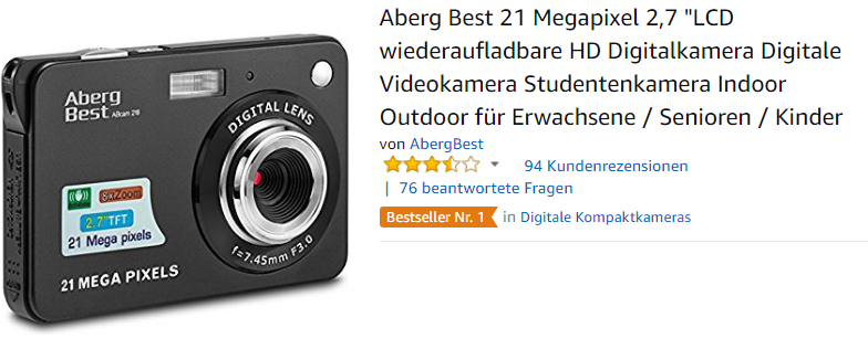 wiederaufladbare HD-Digitalkamera von AbergBest