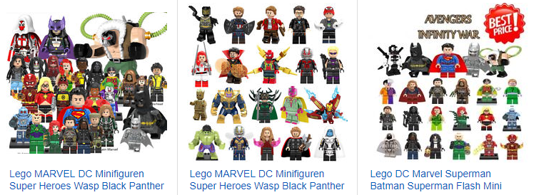 ebay.de Screenshot - LEGO MARVEL DC Minifiguren