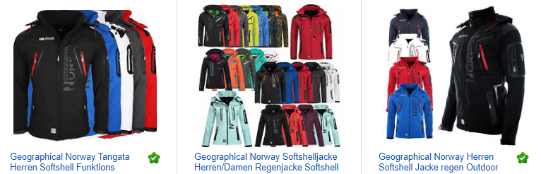 ebay.de Screenshot - Geographical Norway Herren Softshell Jacke