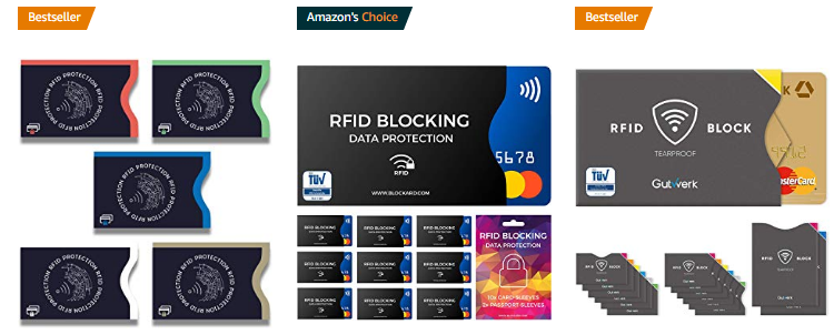 Amazon.de Screenshot zu kreditkartenhülle schutz