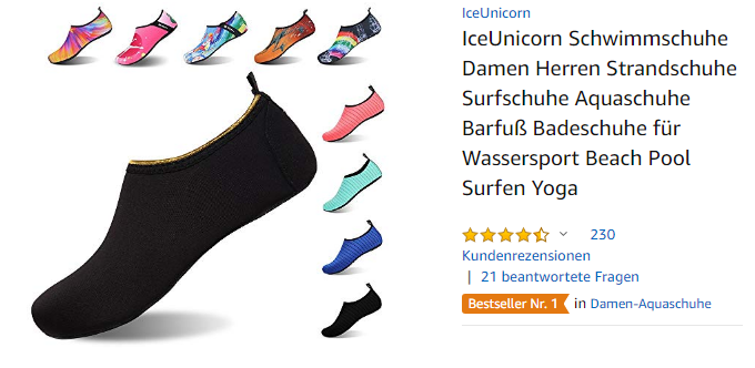 Amazon Angebot - IceUnicorn Schwimmschuhe