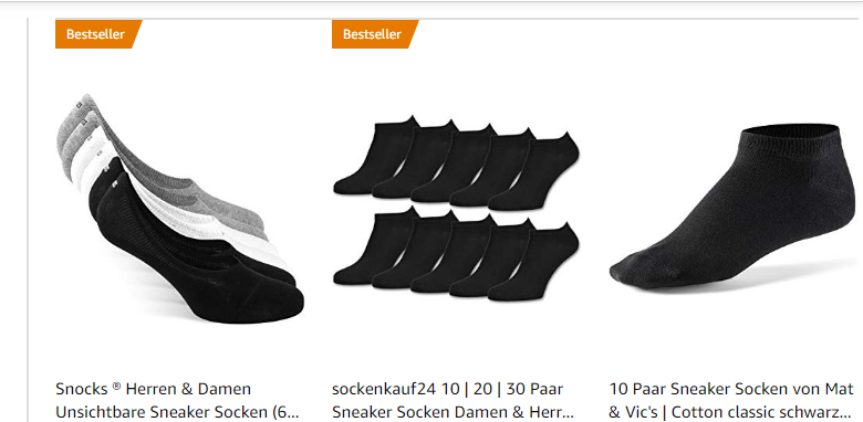 amazon.de-Screenshot - Sneaker Socken Damen